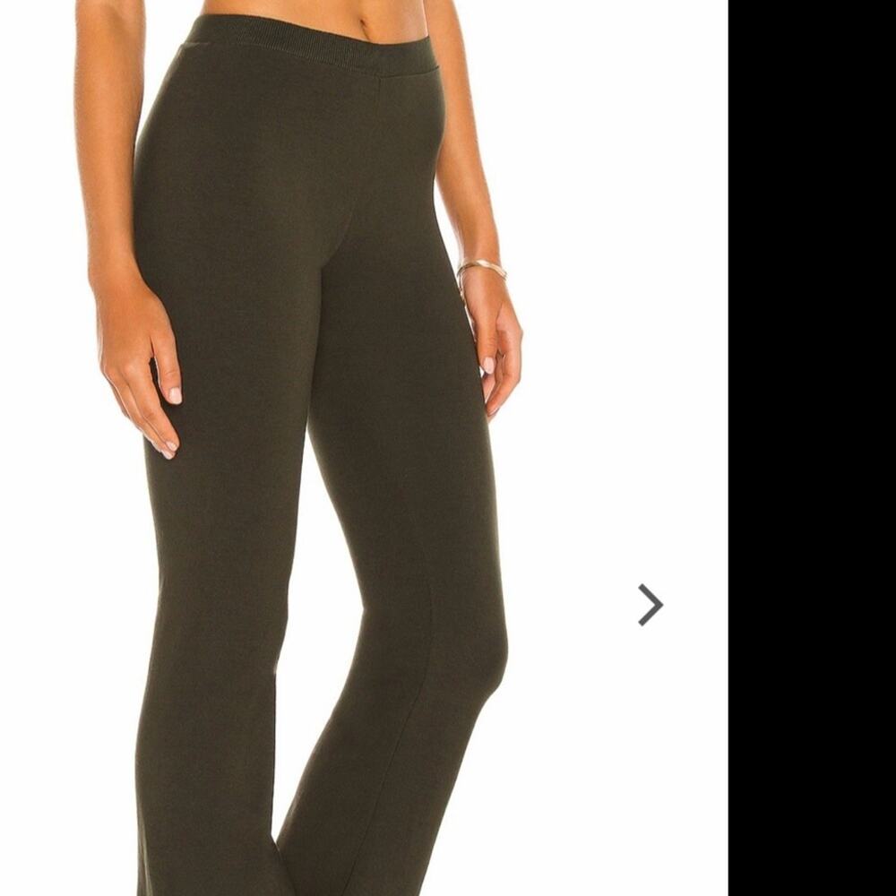 Indah dark green mid rise stretch Flare lounge Pants size small - Picture 3 of 13